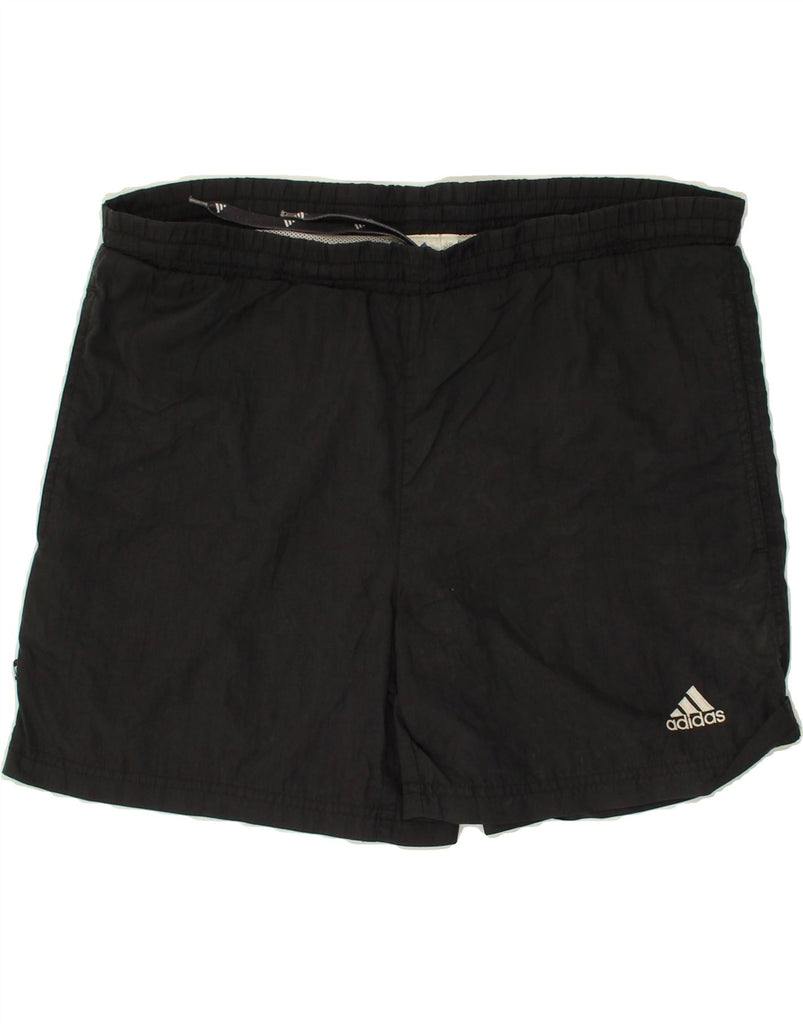 ADIDAS Mens Graphic Sport Shorts Medium Black Polyamide Vintage Adidas and Second-Hand Adidas from Messina Hembry 