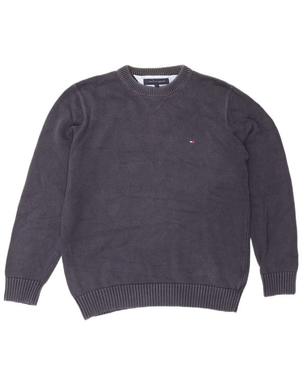 Tommy Hilfiger Mens Crew Neck Jumper Sweater Small Navy Blue Cotton
