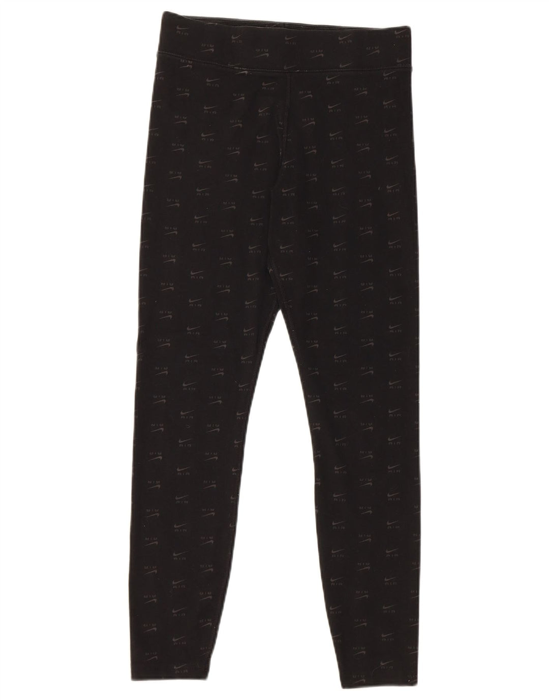 Nike Womens Graphic Leggings UK 12 Medium  Black Cotton