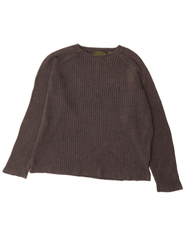 Timberland Mens Boat Neck Jumper Sweater XL Grey Cotton
