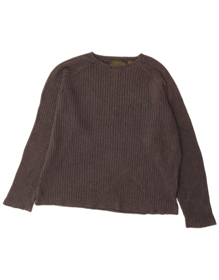 Timberland Mens Boat Neck Jumper Sweater XL Grey Cotton