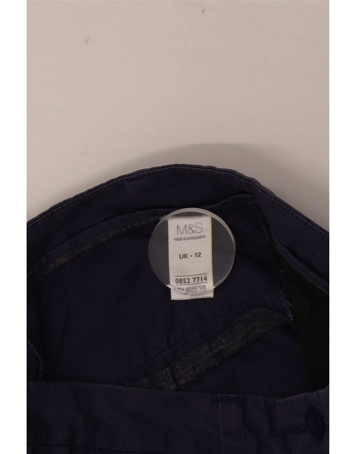 MARKS & SPENCER Womens Chino Shorts UK 12 Medium W30  Navy Blue Cotton