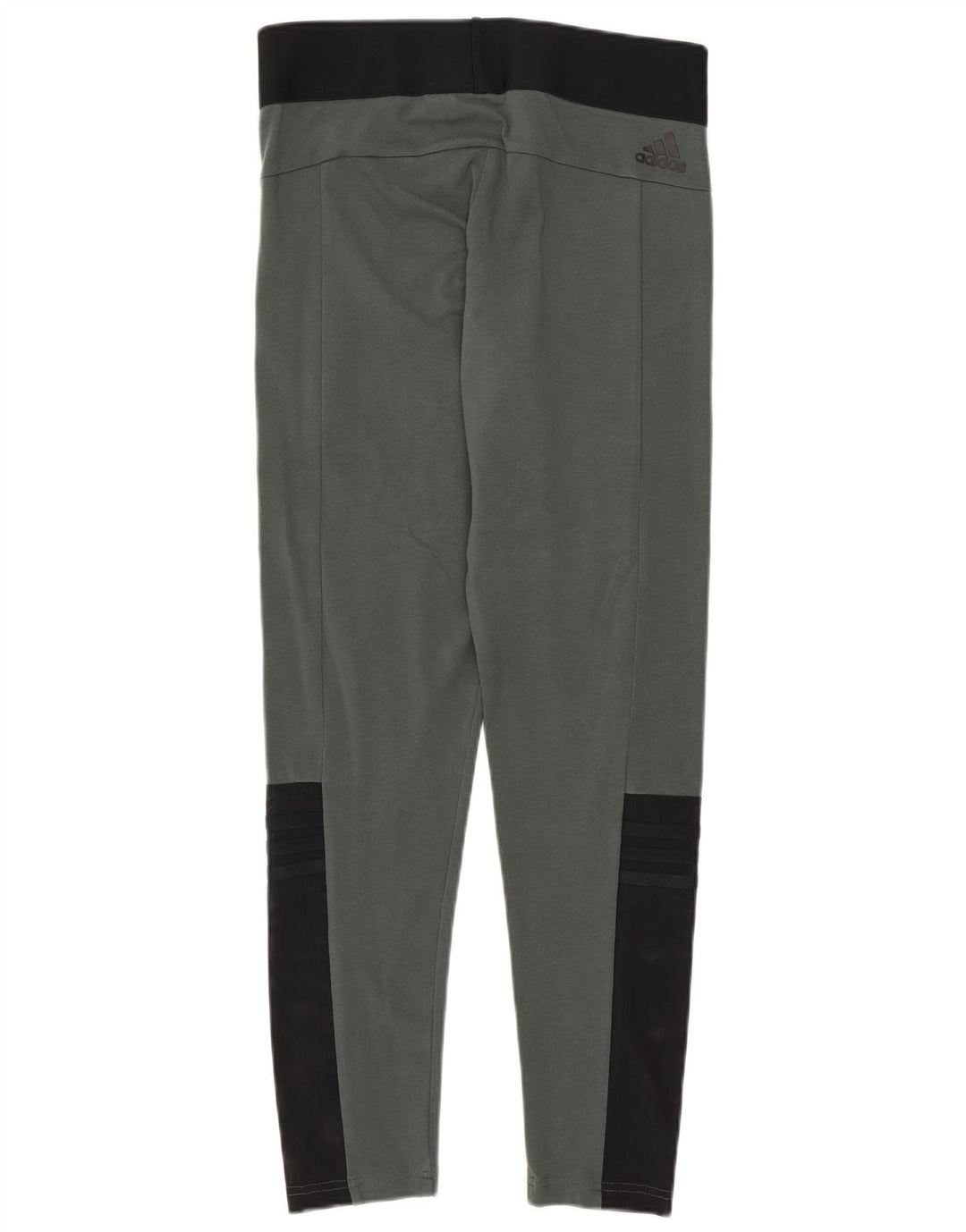 Adidas Womens Leggings UK 12/14 Medium Grey Colourblock Cotton