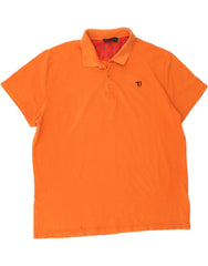 TRUSSARDI Mens Polo Shirt XL Orange Cotton