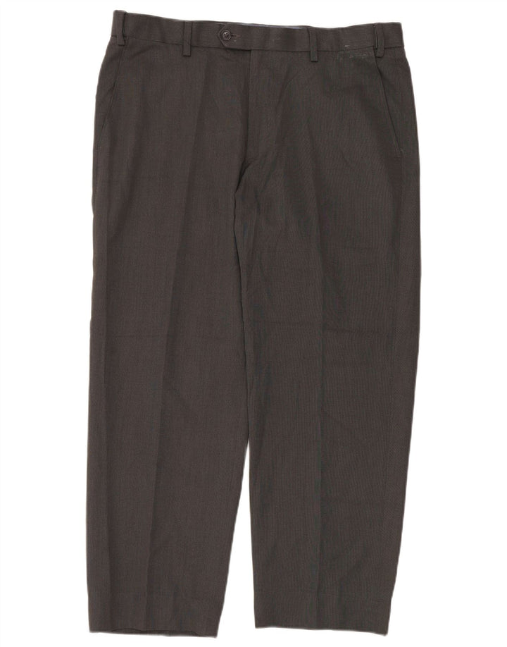 Marks & Spencer Mens Regular Fit Suit Trousers W36 L26 Grey Polyester