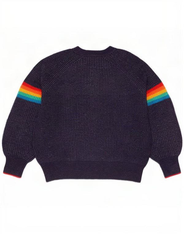 Joules Womens Crew Neck Jumper Sweater UK 14 Large Navy Blue Striped