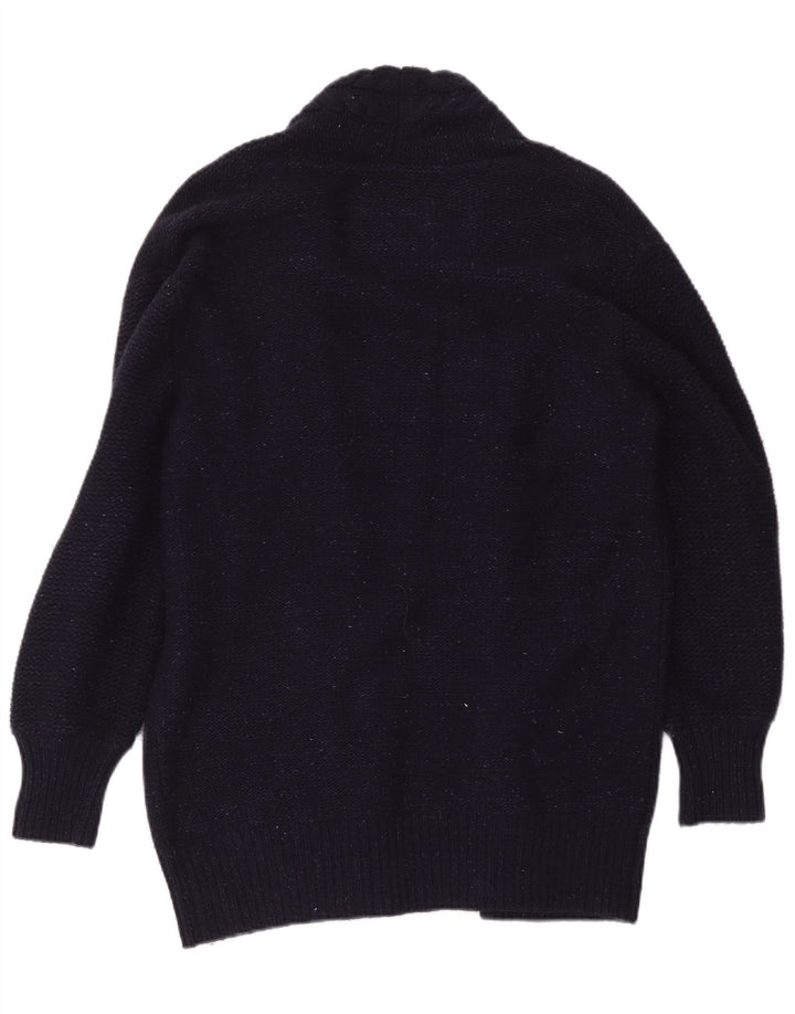 Jack Wills Womens Oversized Longline Cardigan Sweater UK 10 Small Navy Blue