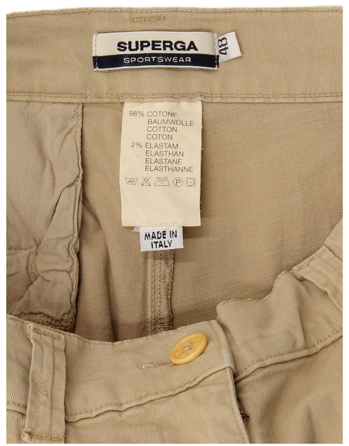 Superga Mens Straight Cargo Trousers IT 48 Medium W30 L33 Beige Cotton