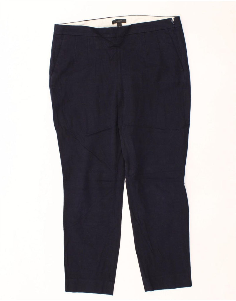 J. CREW Womens Slim Chino Trousers US 12 Large W34 L26 Navy Blue Cotton Vintage J. Crew and Second-Hand J. Crew from Messina Hembry 