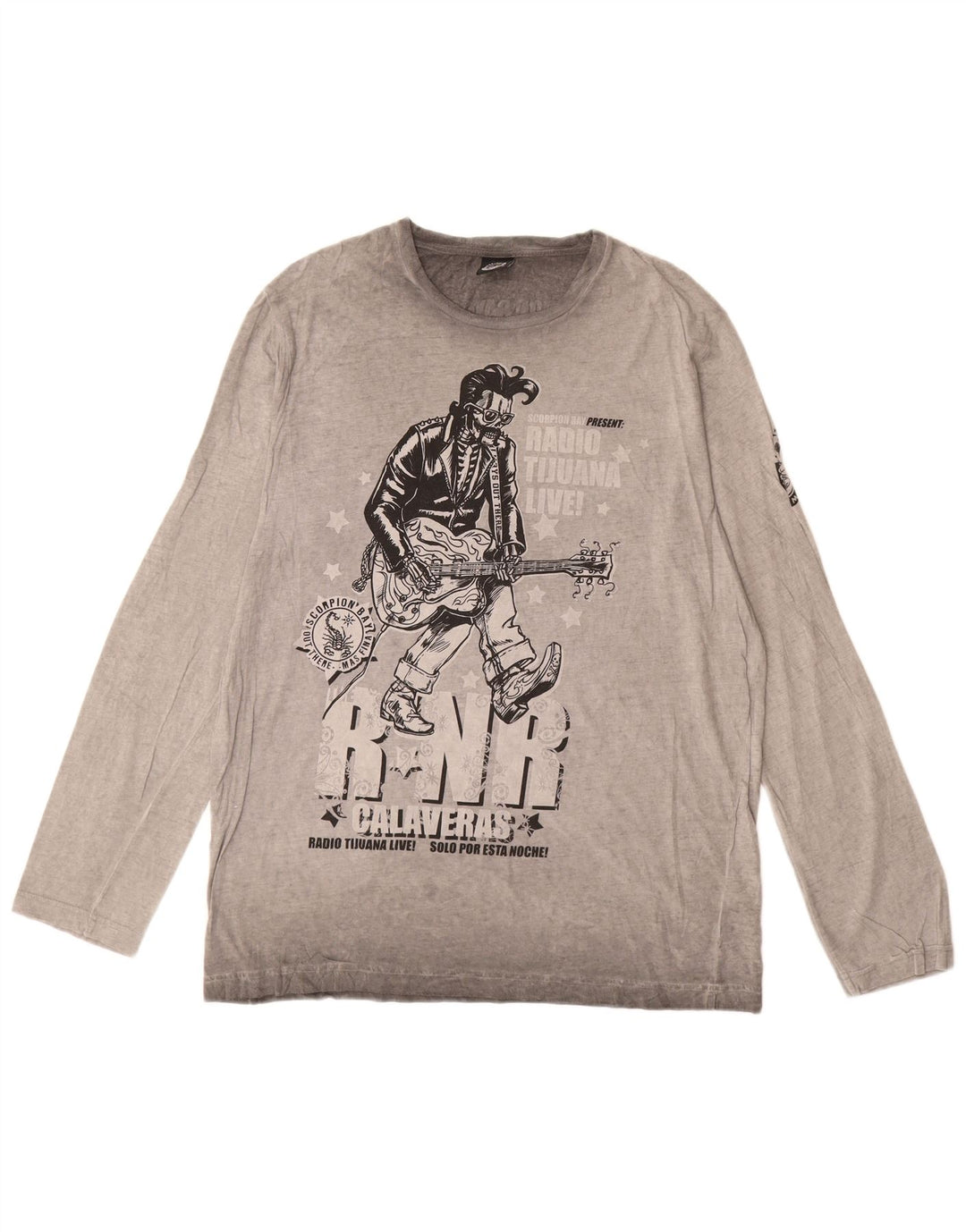 Scorpion Bay Mens Graphic Top Long Sleeve XL Grey Cotton