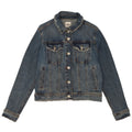 Zara Womens Crop Denim Jacket UK 16 Large Blue Cotton