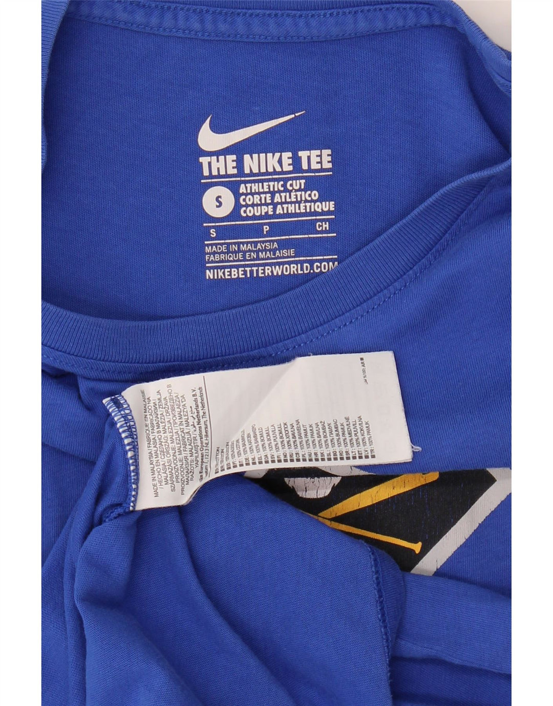 Nike Mens Athletic Cut Graphic T-Shirt Top Small Blue Cotton
