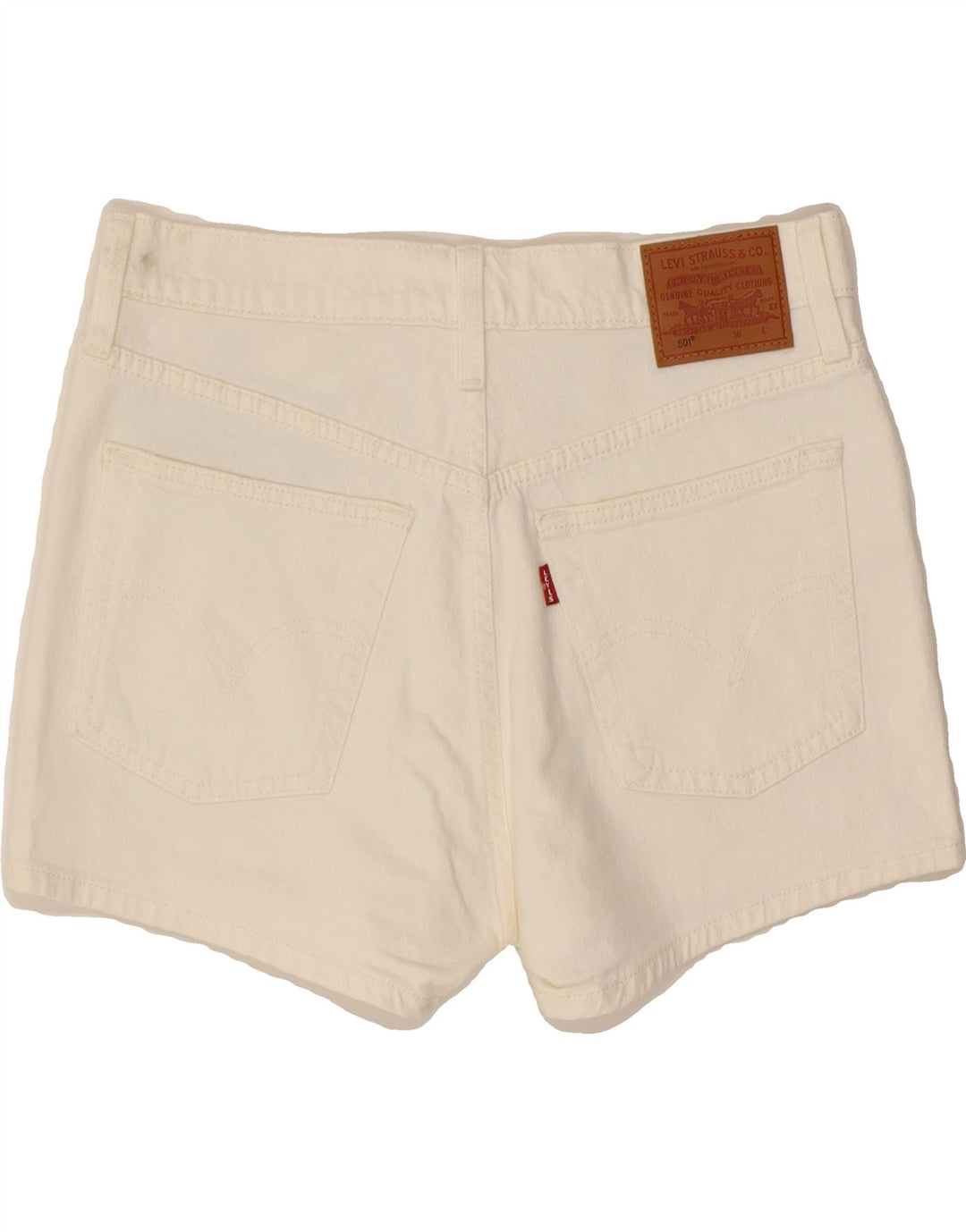LEVI'S Womens Denim Shorts W30 Medium White Vintage Levi's and Second-Hand Levi's from Messina Hembry 