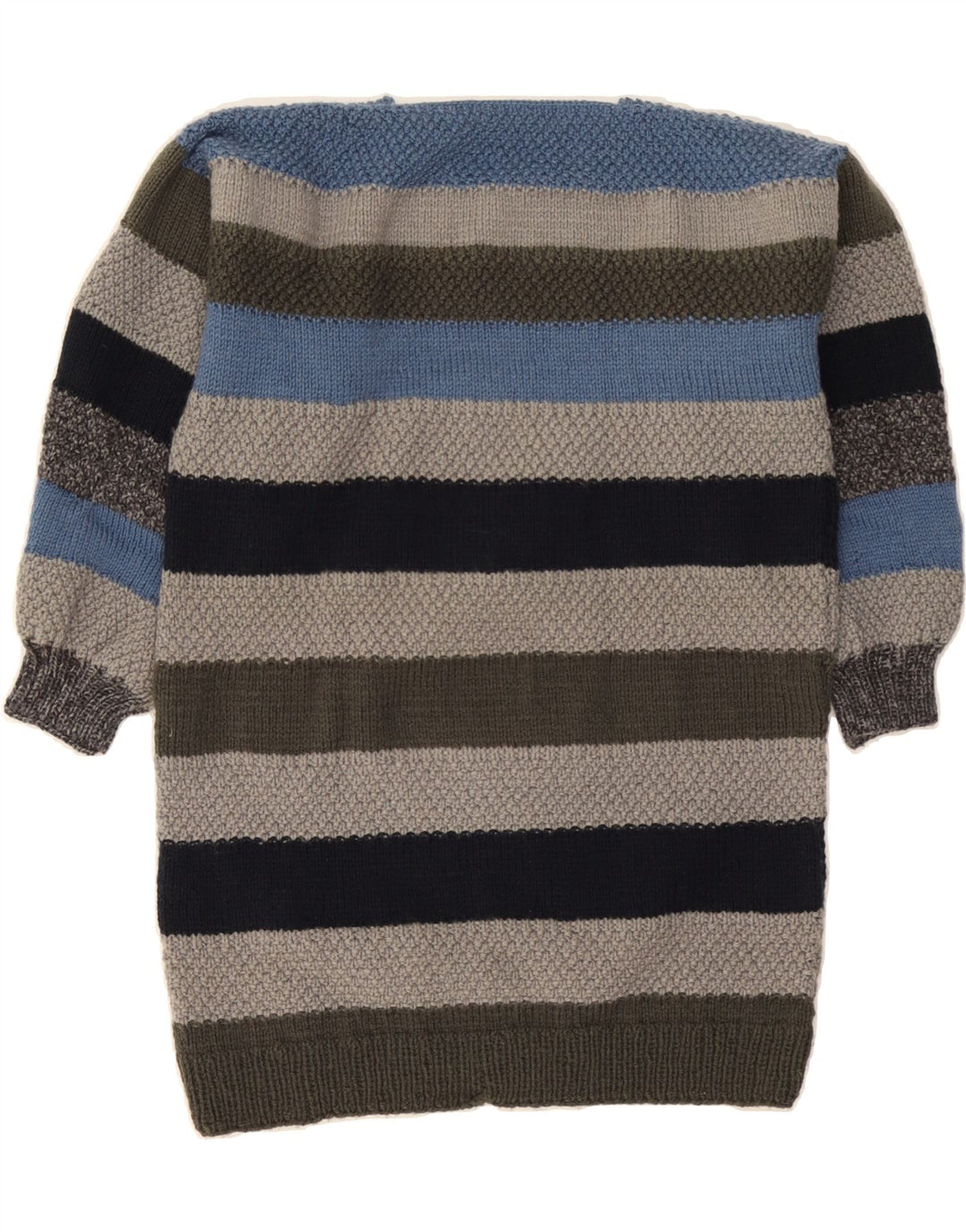 VINTAGE Womens Boat Neck Jumper Sweater UK 14 Medium Multicoloured Striped Vintage Vintage and Second-Hand Vintage from Messina Hembry 