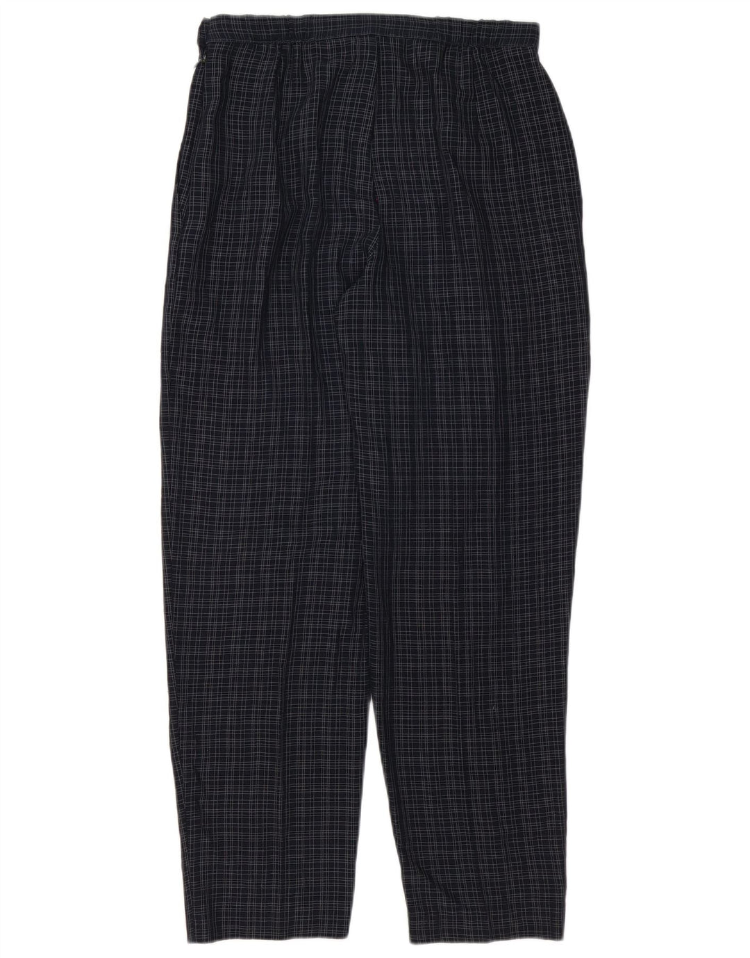 Marks & Spencer Womens Casual Trousers UK 12 Medium W30 L29 Navy Blue Check