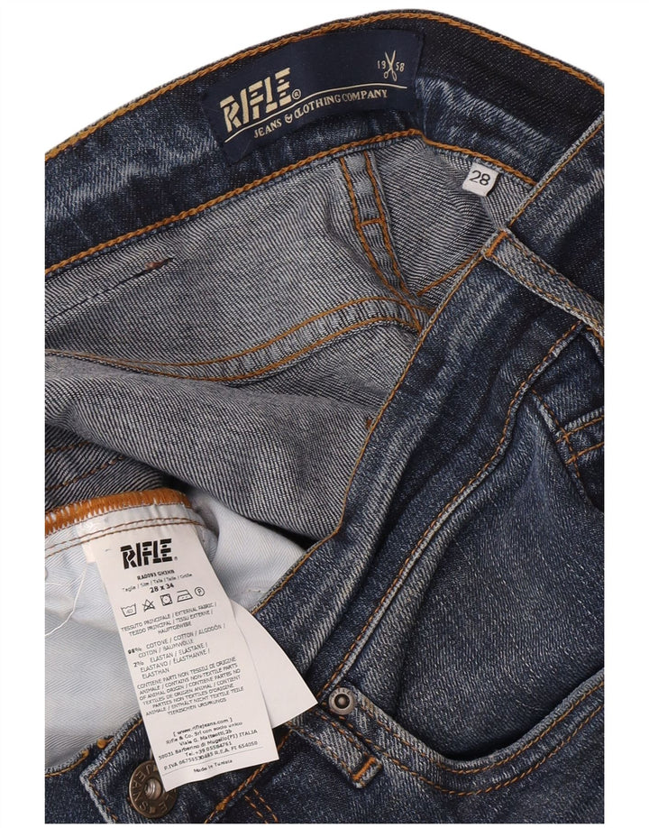Rifle Mens Slim Jeans W28 L34 Blue Cotton