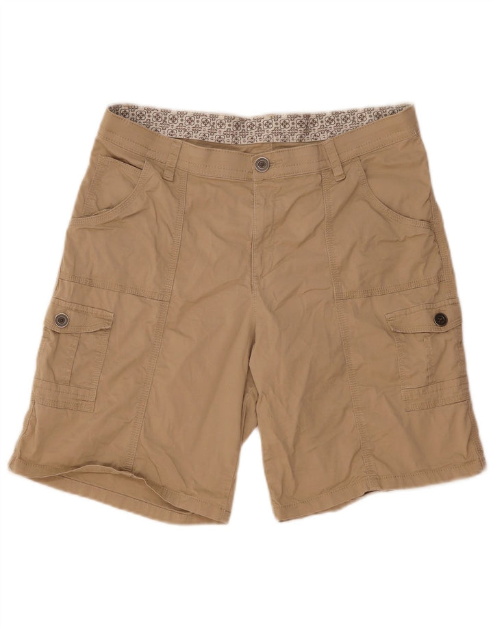 Vintage Womens Cargo Shorts US14 W34 Khaki Cotton