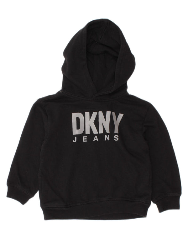 Dkny Baby Boys Graphic Hoodie Jumper 18-24 Months Black Cotton