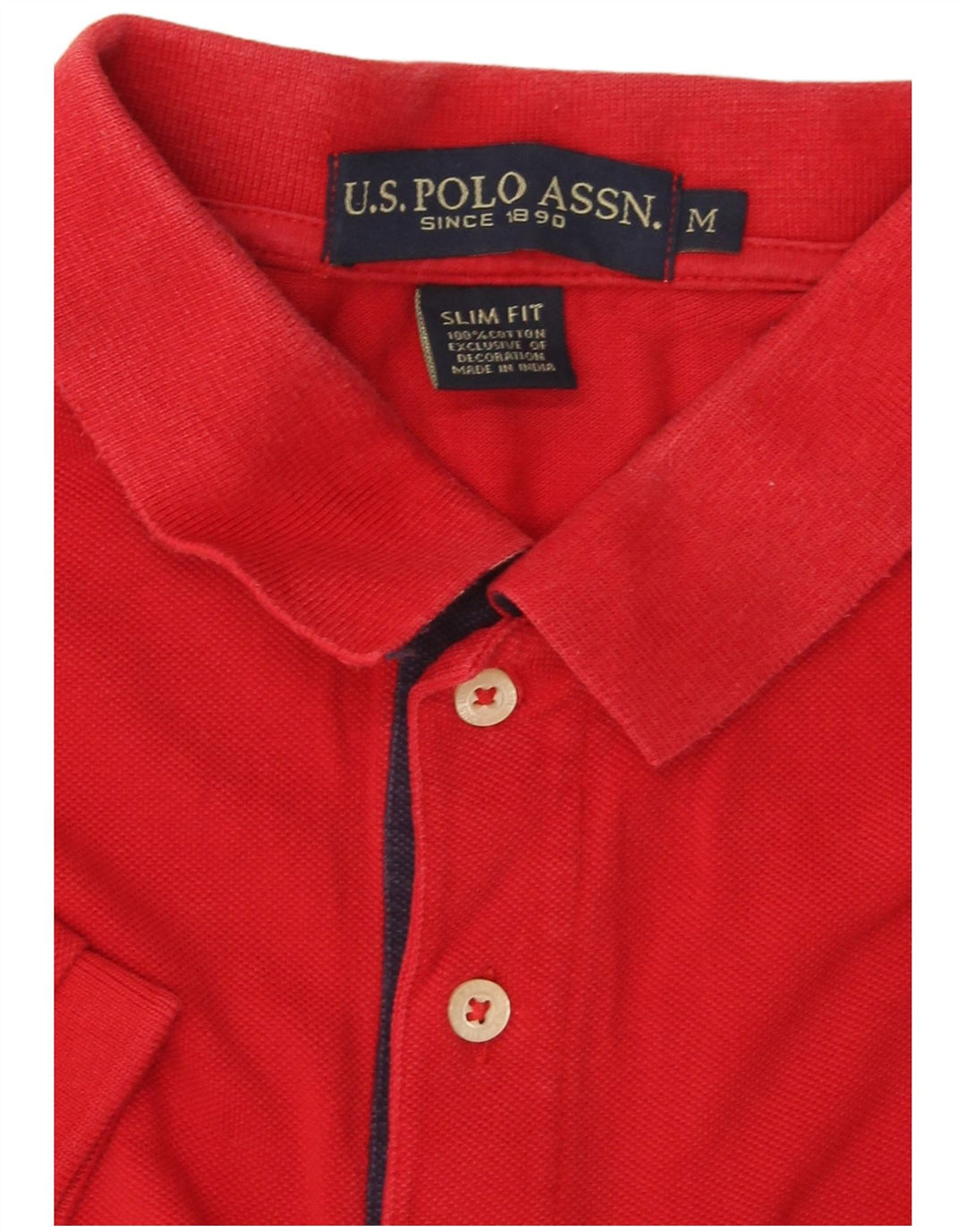 U.S. POLO ASSN. Mens Graphic Slim Fit Polo Shirt Medium Red Cotton