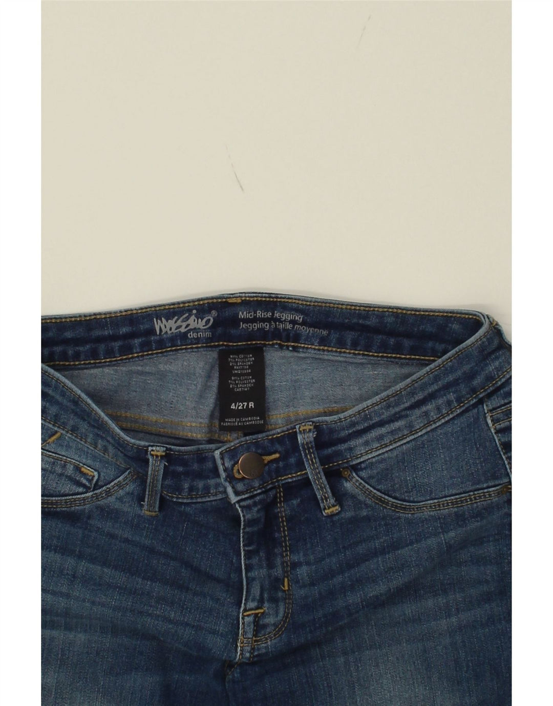 MOSSIMO Womens Mid Rise Jegging Jeans US 4 Small W27 L28 Blue Cotton Vintage Mossimo and Second-Hand Mossimo from Messina Hembry 