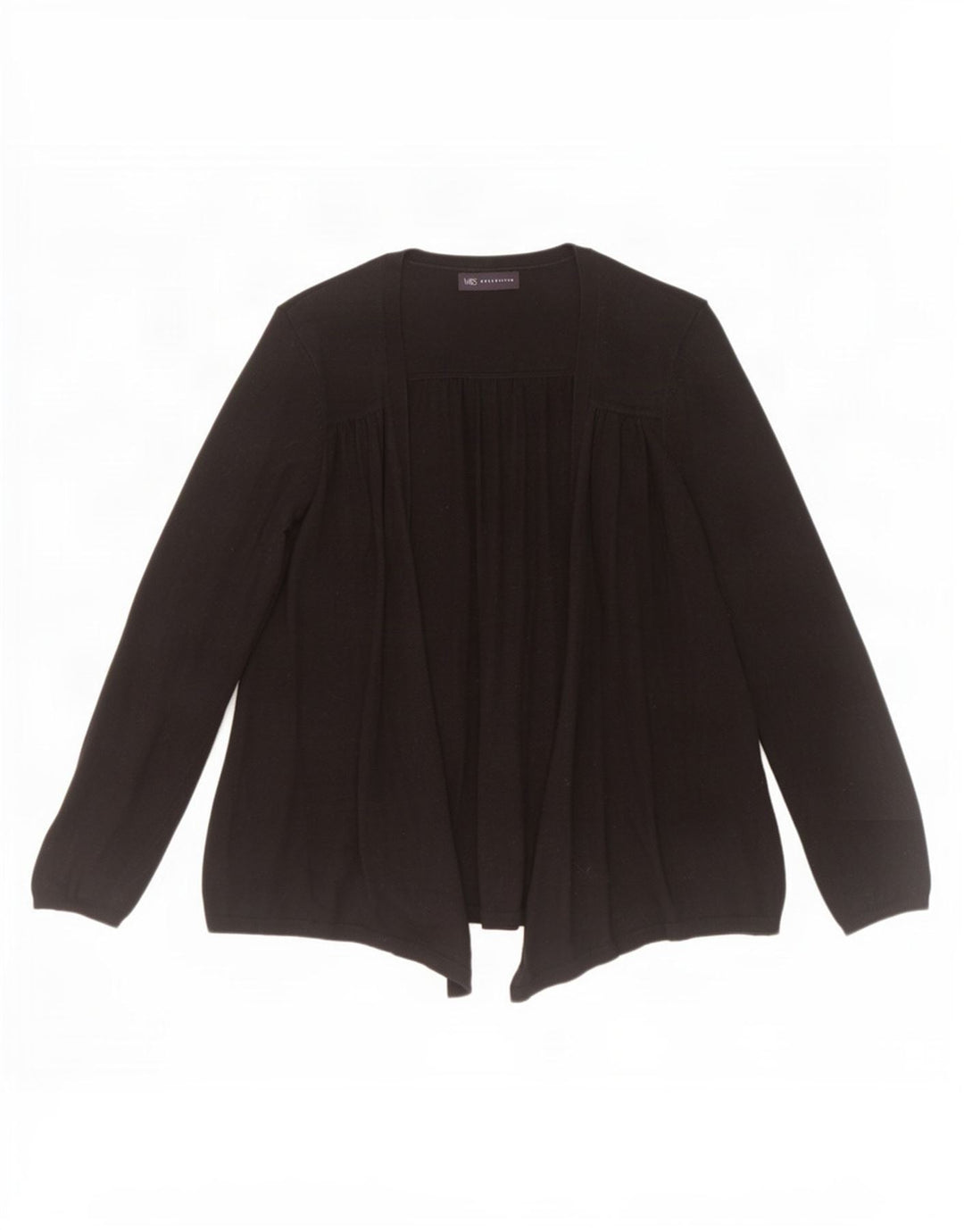 Marks & Spencer Womens Open Cardigan Sweater UK 12 Medium Black Polyamide