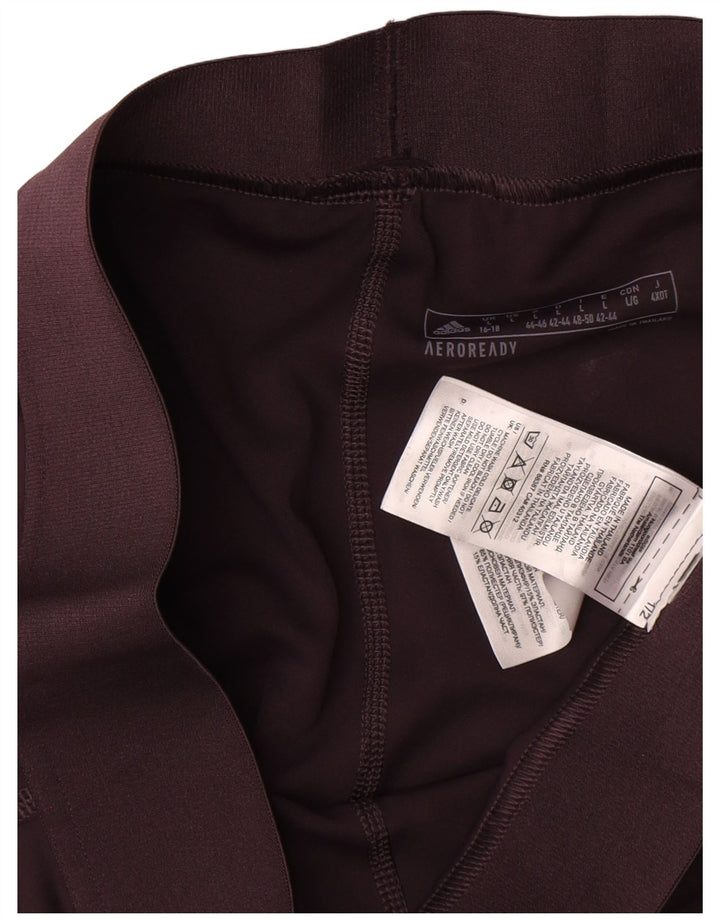 Adidas Womens Aeroready Leggings UK 16/18 Large  Brown Polyester