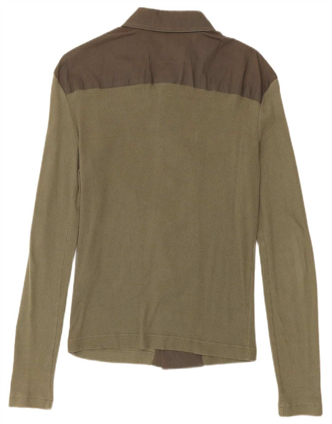 Bikkembergs Mens Graphic Shirt Medium Khaki Colourblock Cotton