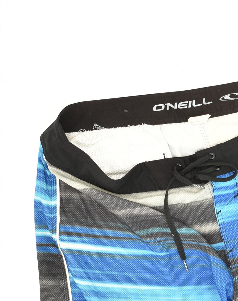 O'NEILL Mens Swimming Shorts W38 XL Blue Striped Polyester | Vintage O'Neill | Thrift | Second-Hand O'Neill | Used Clothing | Messina Hembry 