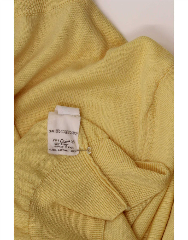 Vintage Mens Roll Neck Jumper Sweater Medium Yellow