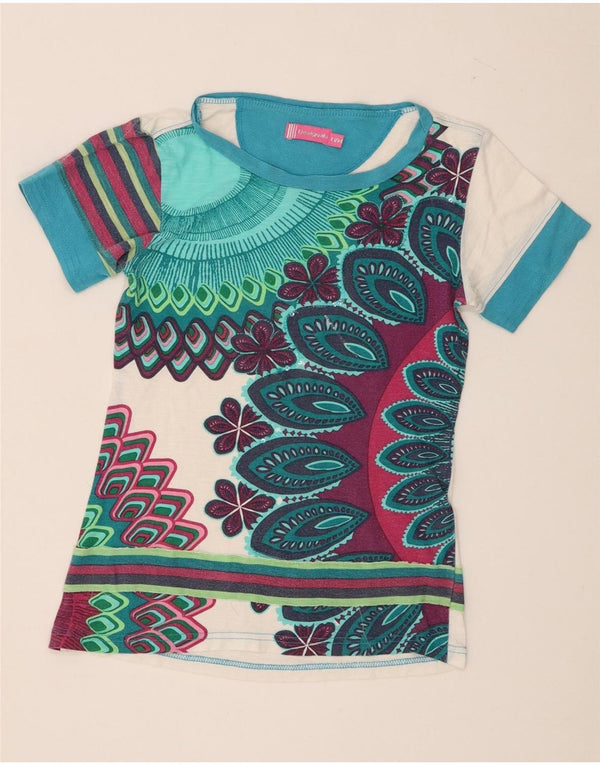 Desigual Girls Graphic T-Shirt Top 13-14 Years Multicoloured Floral