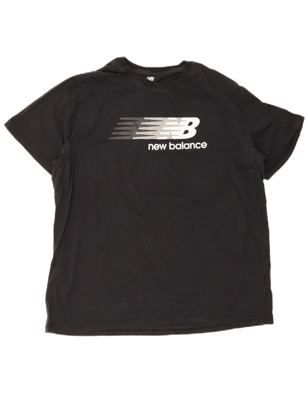 New Balance Mens Graphic T-Shirt Top 2XL Black Cotton