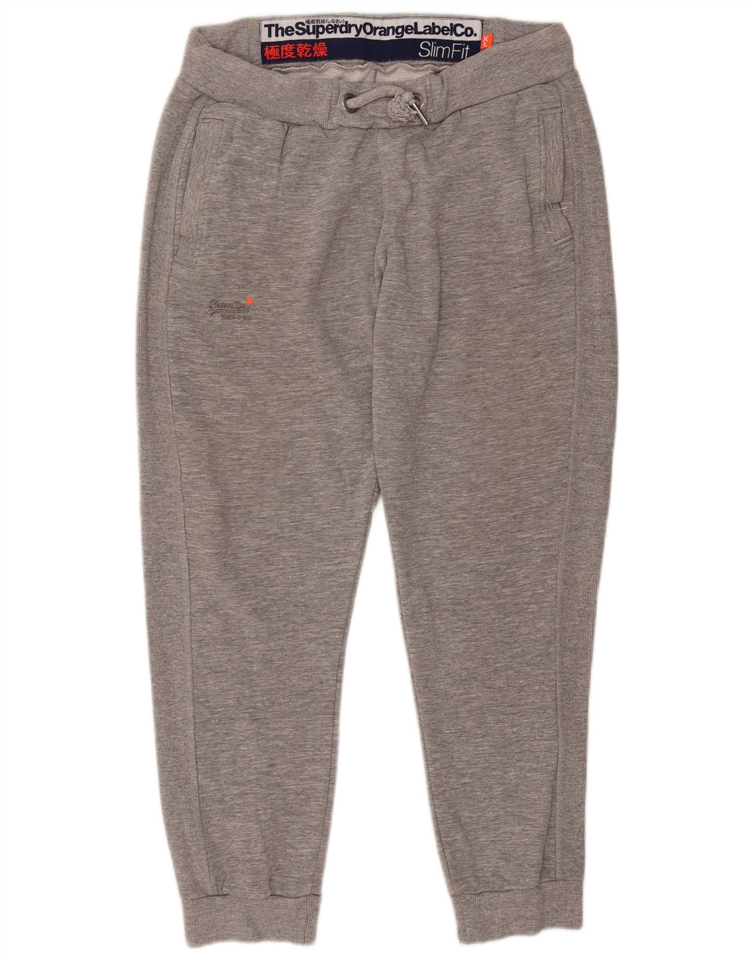 Superdry Mens Slim Fit Tracksuit Trousers Joggers XL Grey Cotton