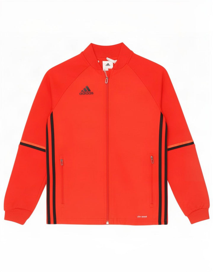 Adidas Boys Climacool Tracksuit Top Jacket 9-10 Years Red Colourblock