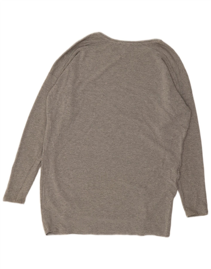 Topshop Womens Oversized Top Long Sleeve UK 12 Medium  Grey Viscose