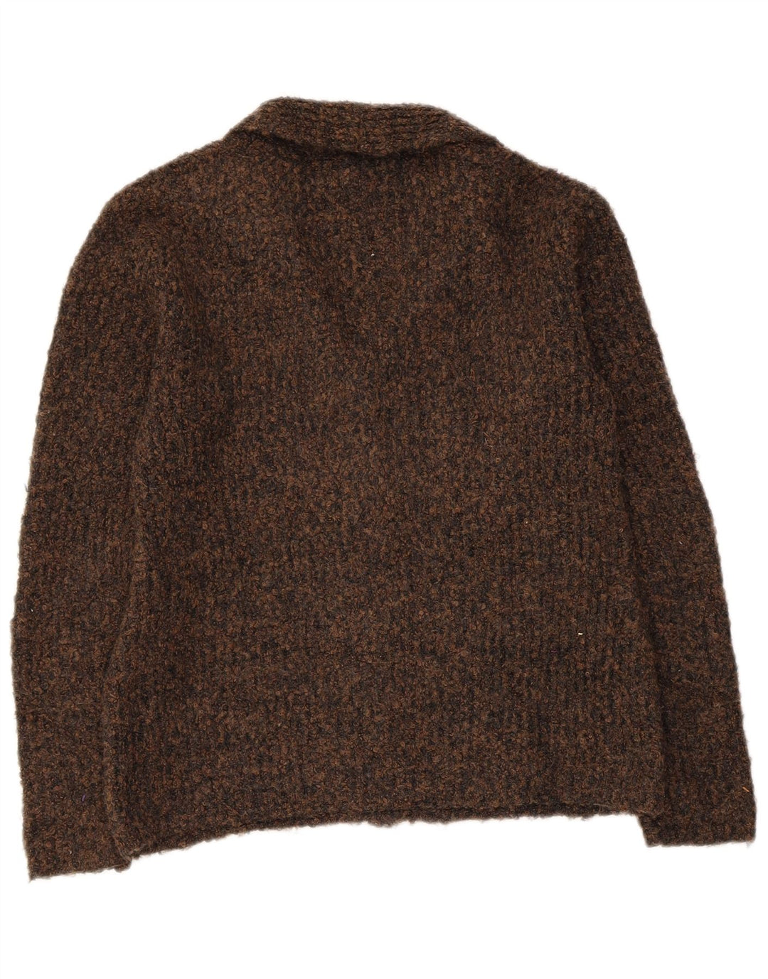 MARKS & SPENCER Womens Cardigan Sweater UK 10 Small Brown Flecked