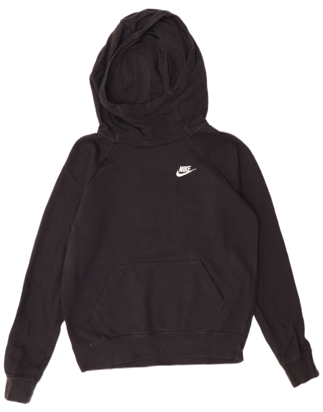 Nike Womens Oversized Hoodie Jumper UK 10 Small Black Cotton