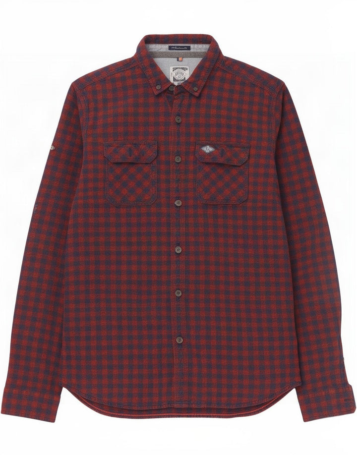 Superdry Mens Flannel Shirt XL Red Gingham Cotton