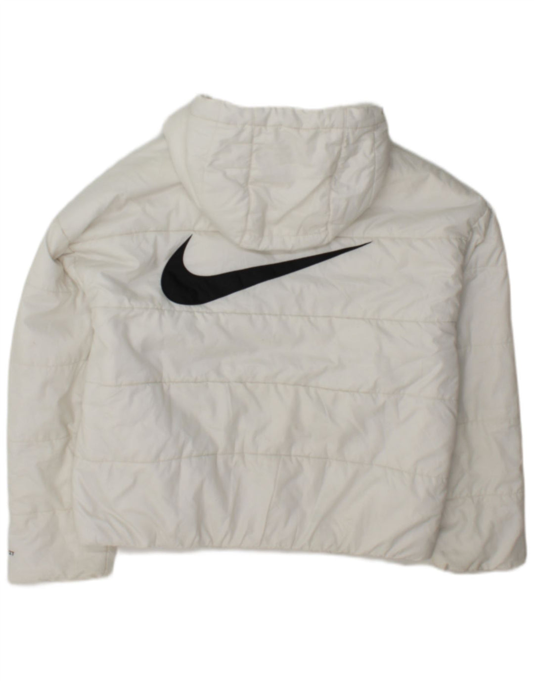 Nike Womens Therma-Fit Graphic Hooded Padded Jacket UK 14 Medium White