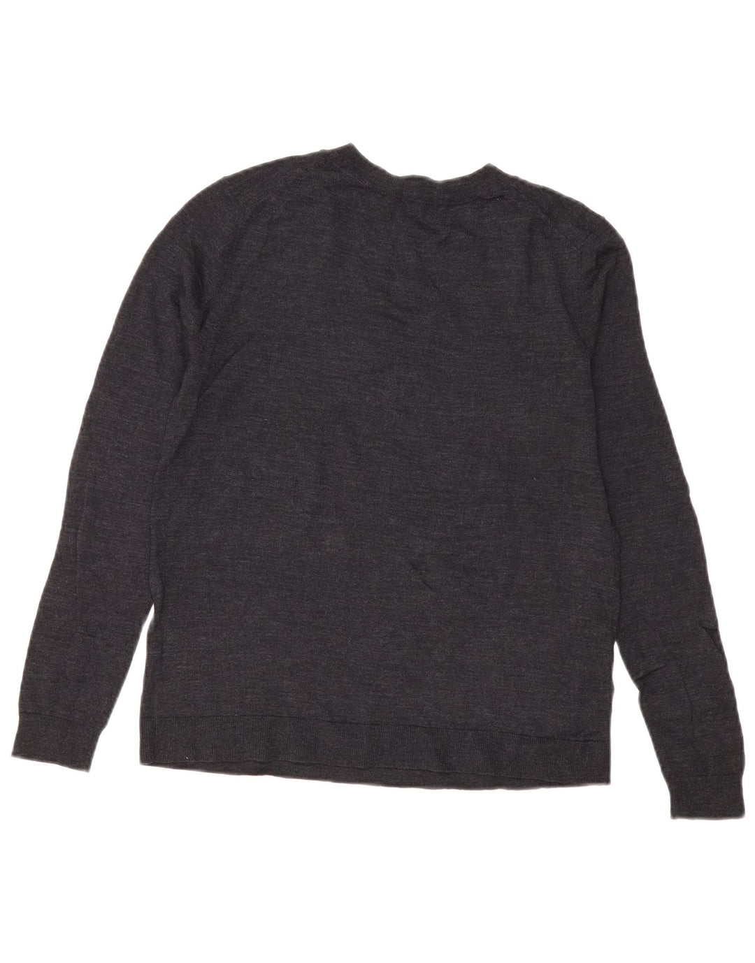 Zara Womens V-Neck Jumper Sweater UK 10 Small Navy Blue Wool