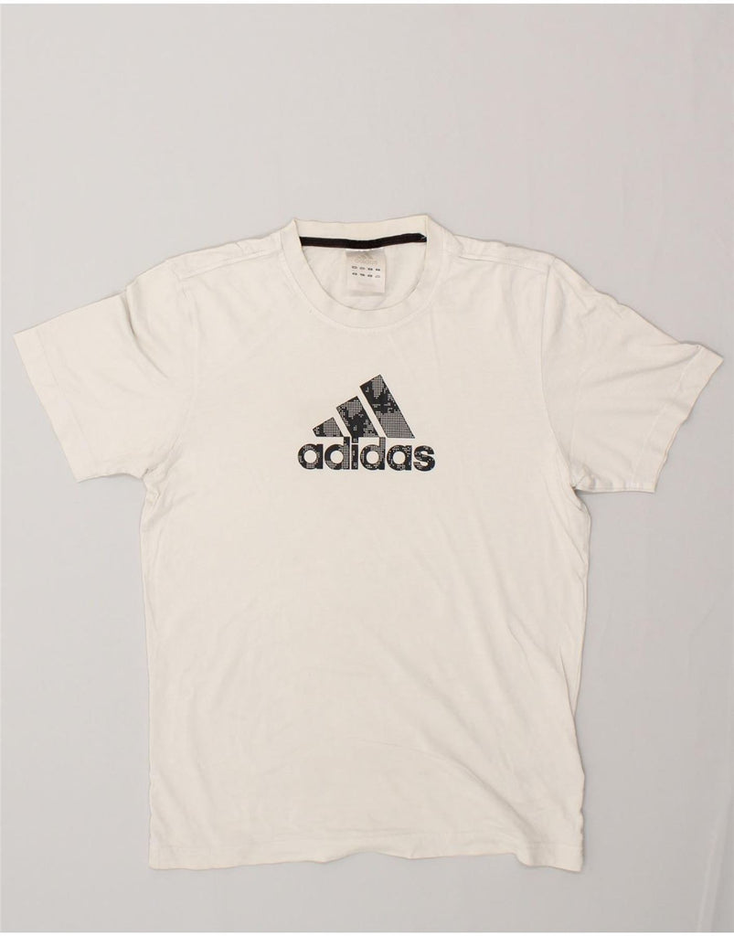 ADIDAS Mens Graphic T-Shirt Top UK 36/38 Small White Cotton | Vintage Adidas | Thrift | Second-Hand Adidas | Used Clothing | Messina Hembry 