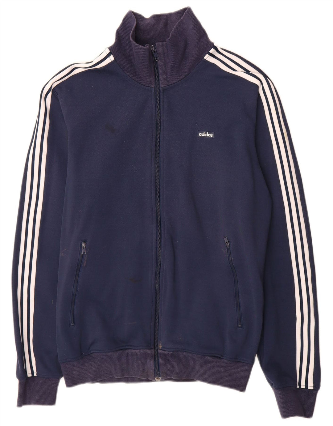 Adidas Mens Tracksuit Top Jacket Medium Navy Blue Polyester
