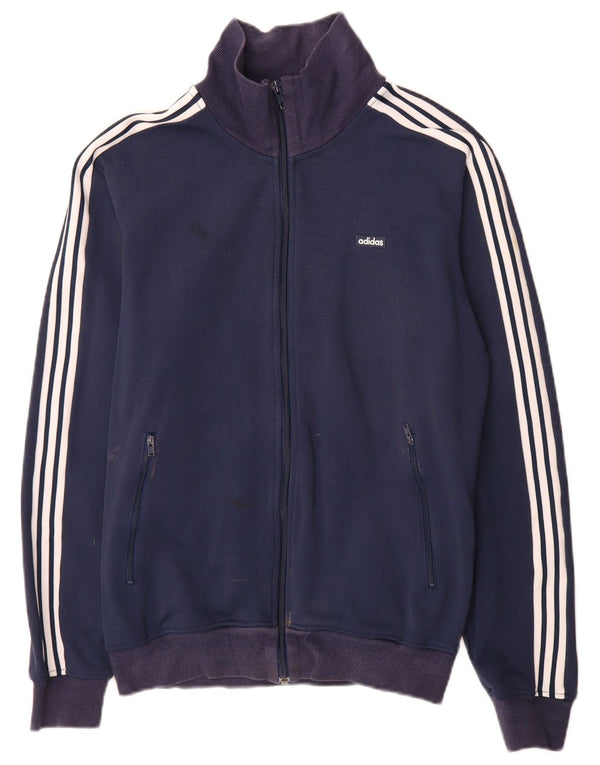 Adidas Mens Tracksuit Top Jacket Medium Navy Blue Polyester