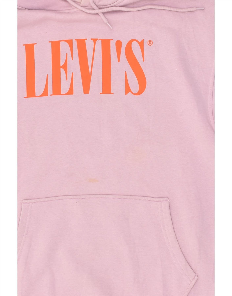 LEVI'S Mens Graphic Hoodie Jumper Small Pink Cotton | Vintage Levi's | Thrift | Second-Hand Levi's | Used Clothing | Messina Hembry 