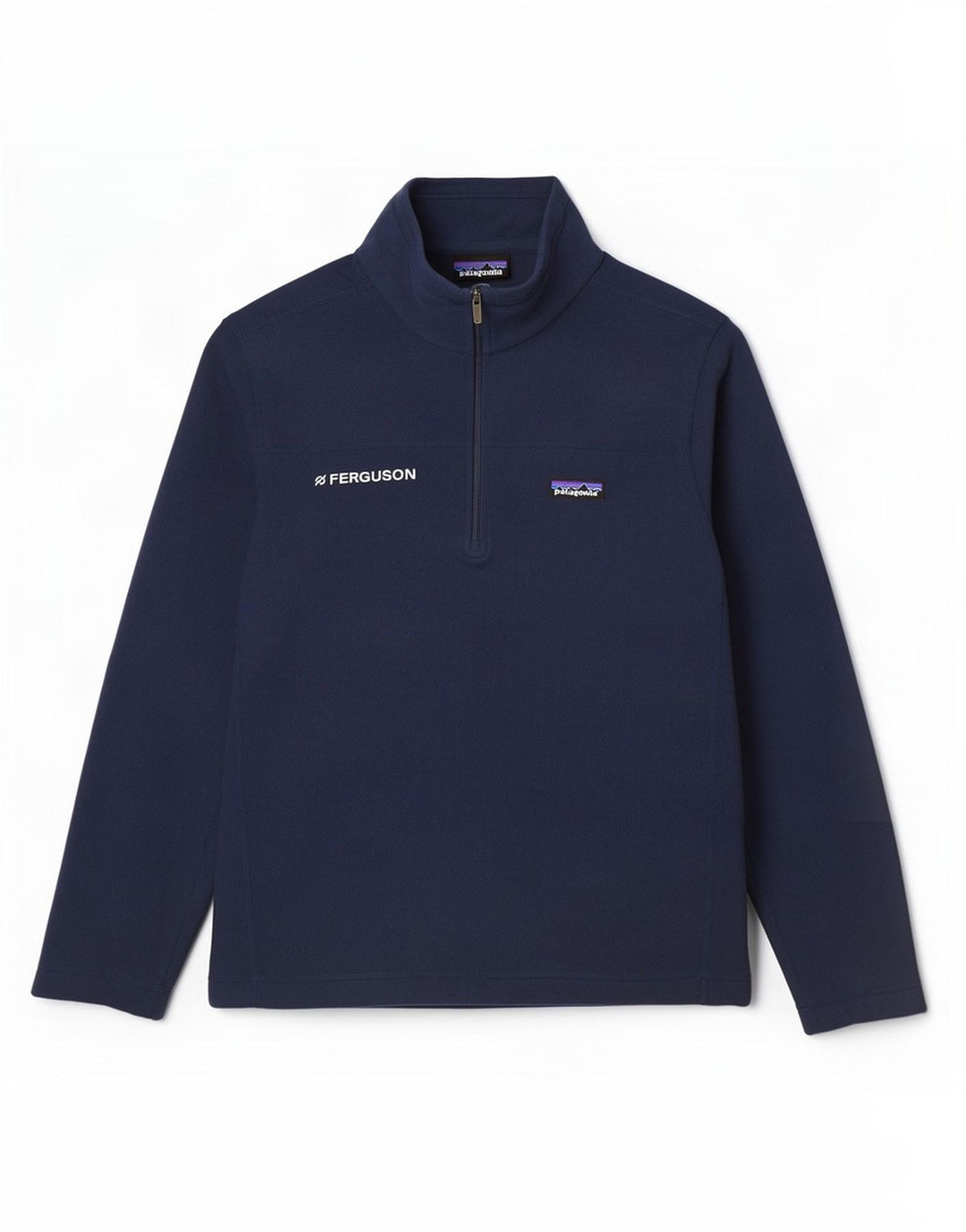 Patagonia Mens Zip Neck Fleece Jumper Large Navy Blue Polyester