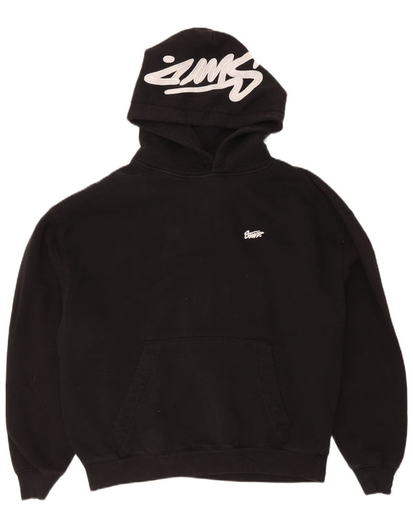 STWD Mens Relaxed Fit Hoodie Jumper Large Black Cotton