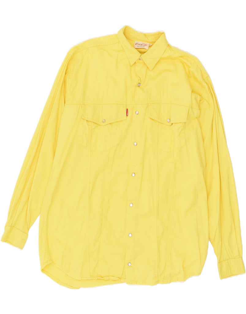 VINTAGE Mens Shirt Small Yellow Cotton | Vintage Vintage | Thrift | Second-Hand Vintage | Used Clothing | Messina Hembry 