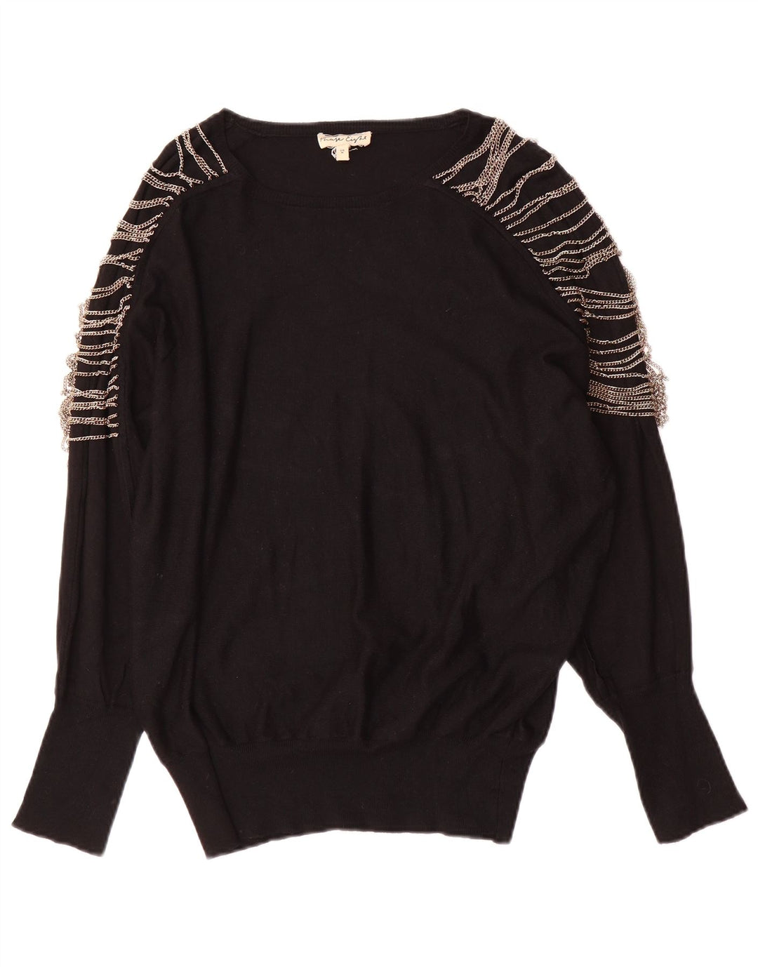Phase Eight Womens Boat Neck Jumper Sweater UK 14 Medium Black Viscose