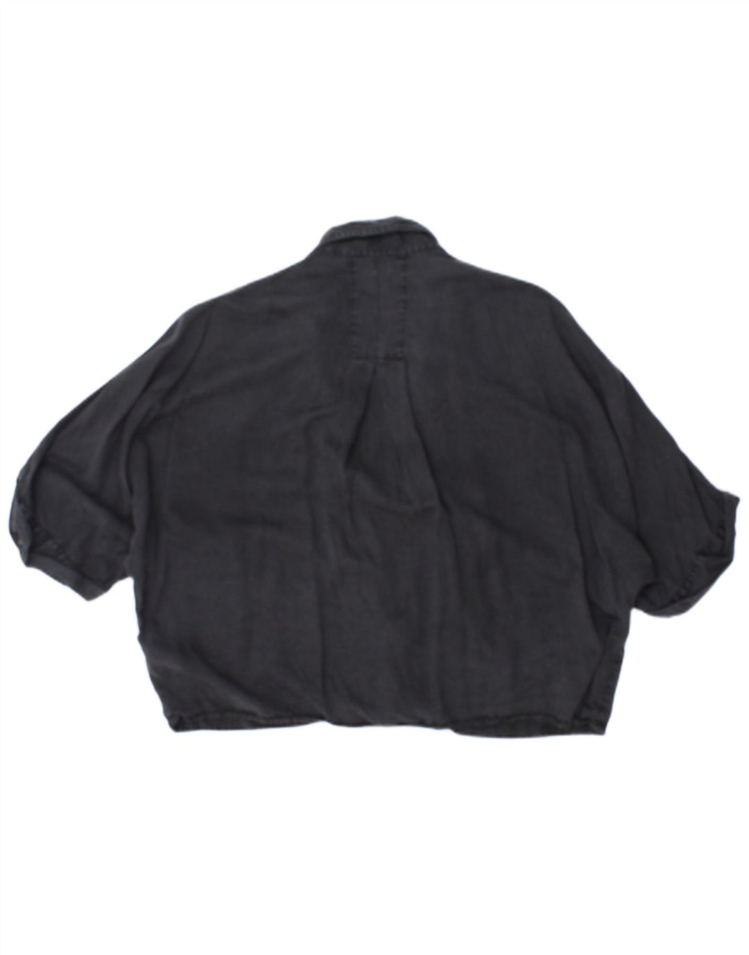 ZARA Womens Short Sleeve Oversized Shirt Blouse UK 10 Small Black