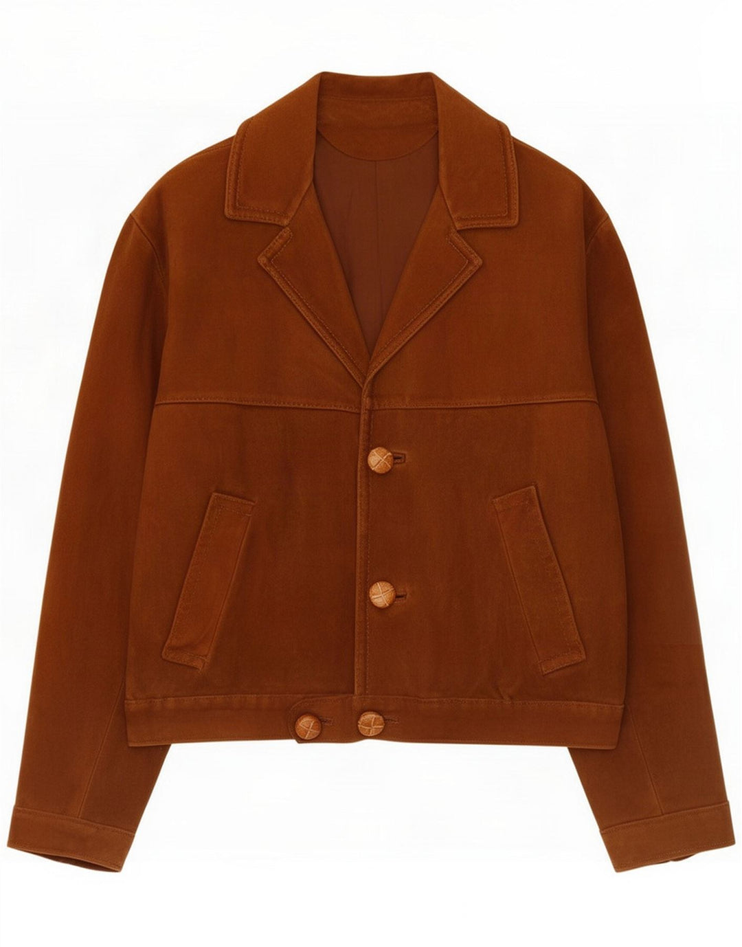Vintage Womens Suede Jacket UK 38 Medium Brown Leather