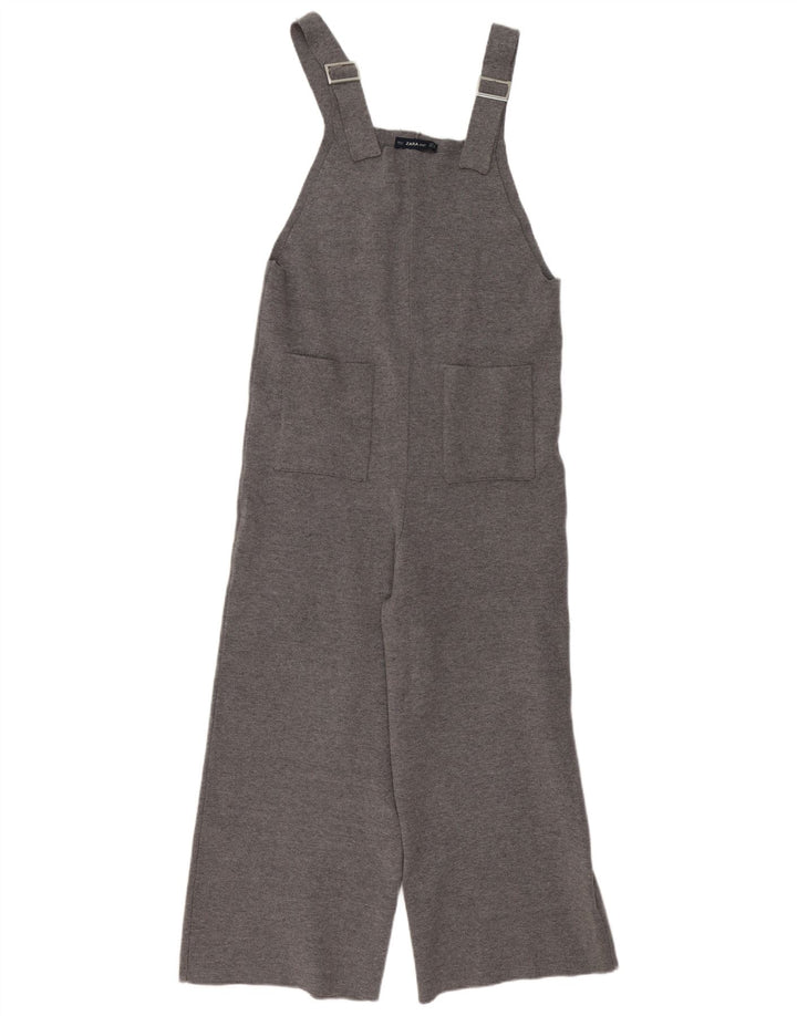 Zara Womens Knit Jumpsuit UK 12 Medium  Grey Viscose